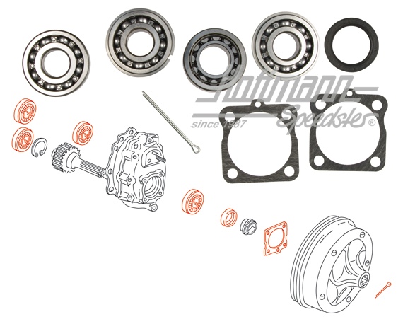 Wheel bearing kit, rear, complete, Bus T1, 63-67 | 211 501 283 Satz | 089-3080-12