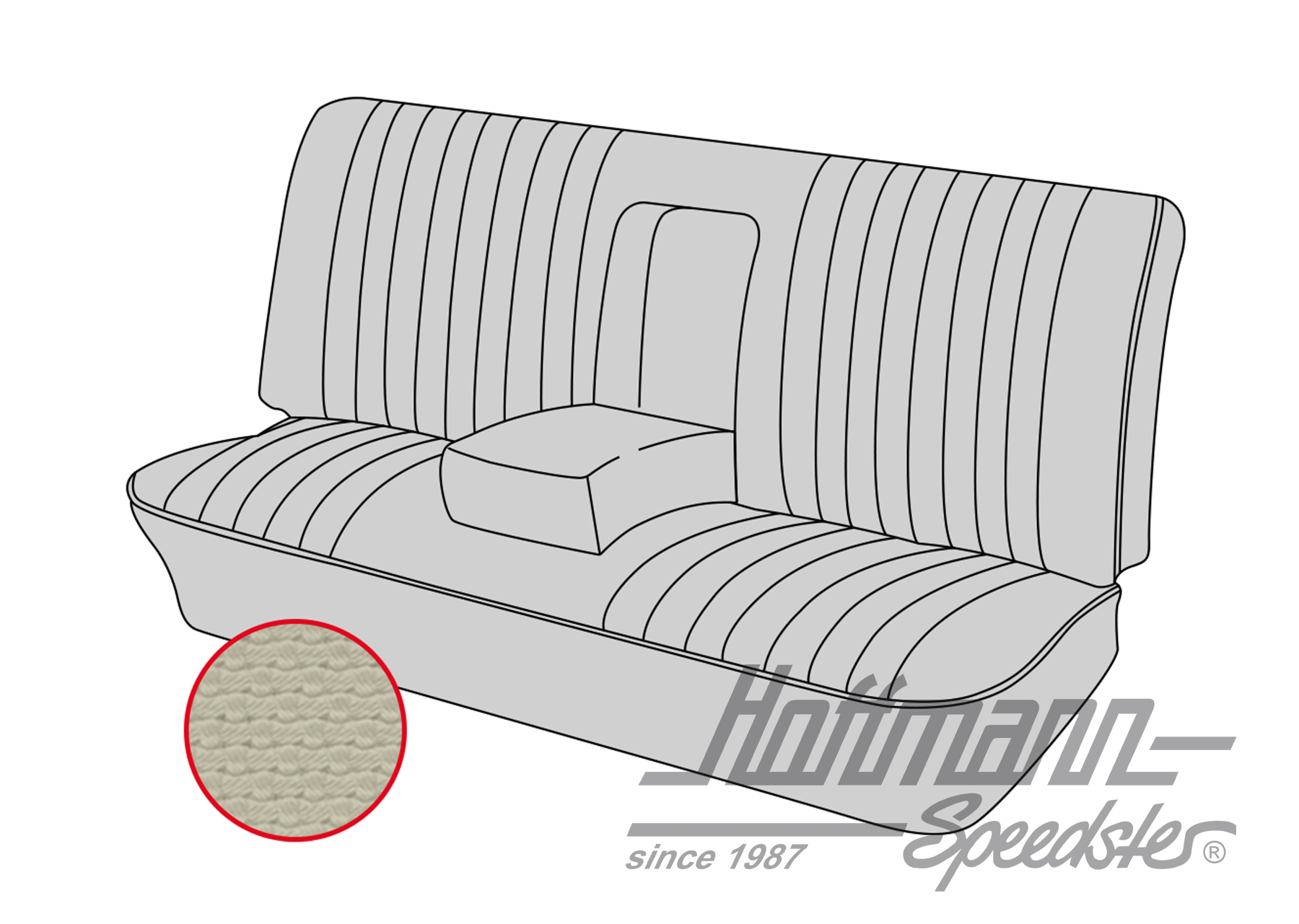 Seat bench cover, Type 3, 8.72-7.73

, off-white | 43-3213-05 | 069-9626-05