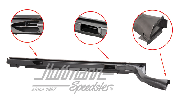 Heater channel, complete, left | 143 801 045 C | 068-0090-01