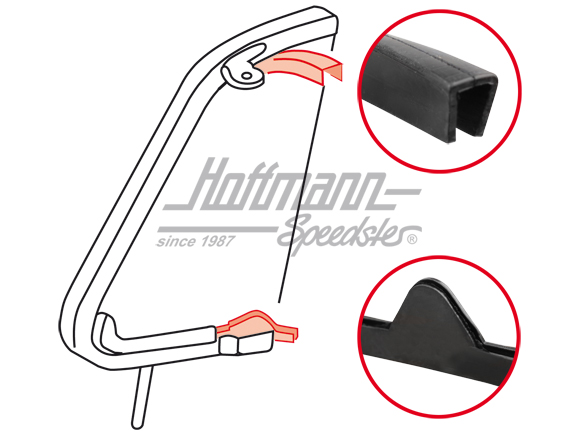 Seal, vent-window glass / frame, -7.64 | 111 837 271 | 020-5233-12