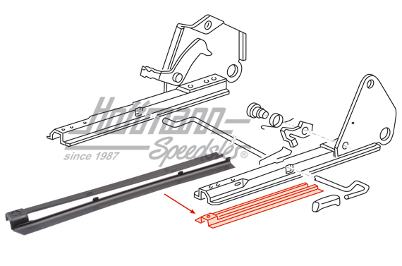 Sliding piece, seat, front, Bus T3 | 251 881 213 | 360-6200