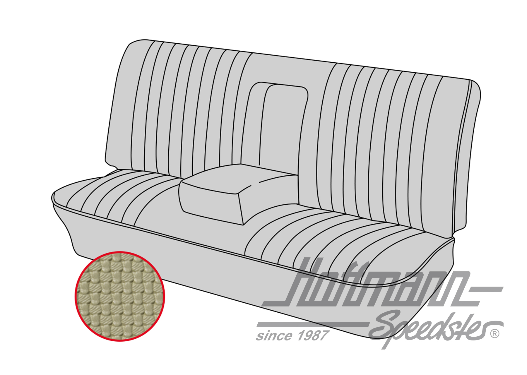 Seat bench cover, Type 3, 8.72-7.73

, beige | 43-3213-04 | 069-9626-04