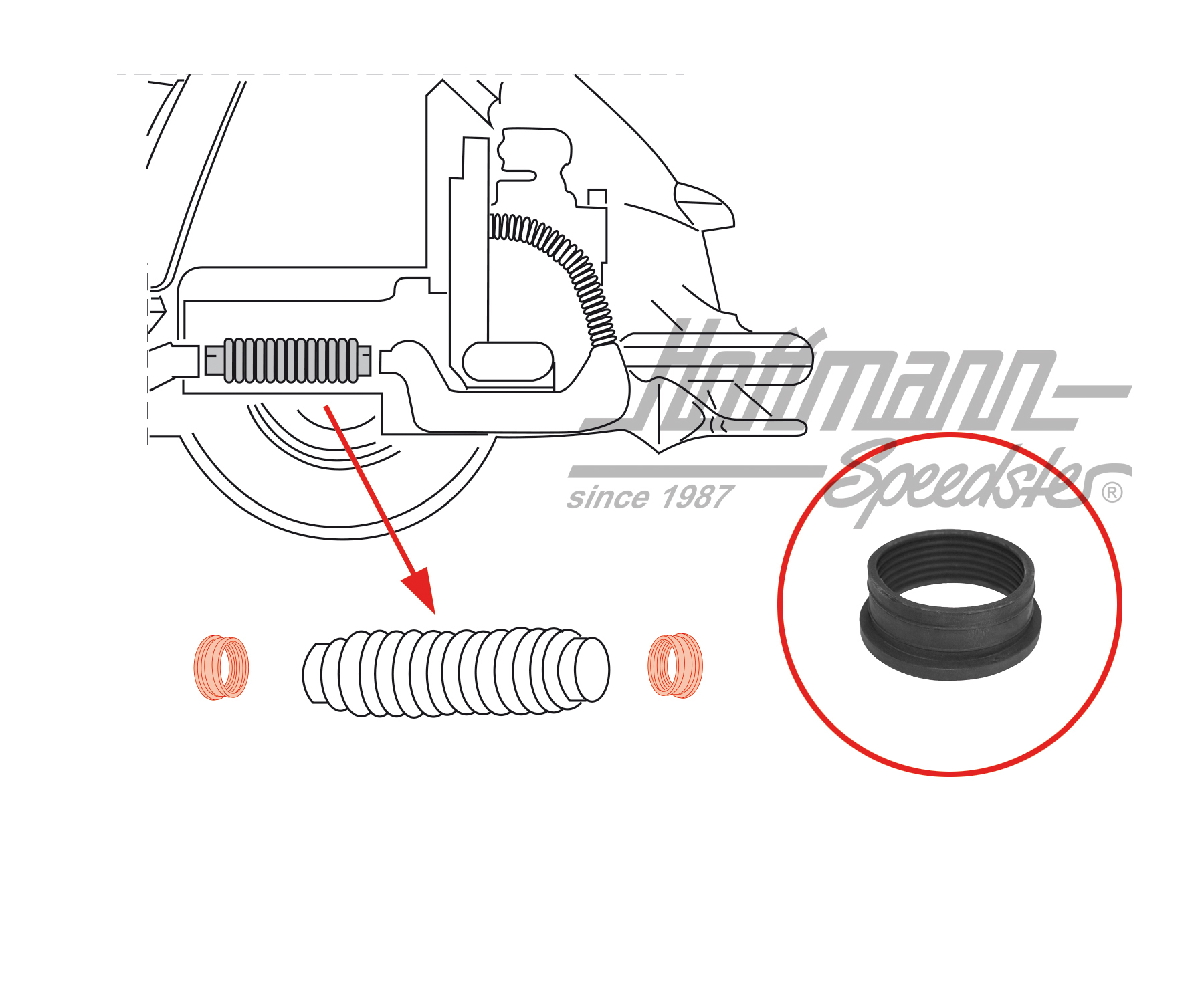 Seal, heater hose | 111 819 945 | 020-0255