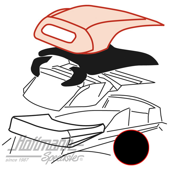 Convertible top, 8.63-.67, Sonnenland, black |  | 020-4652-10