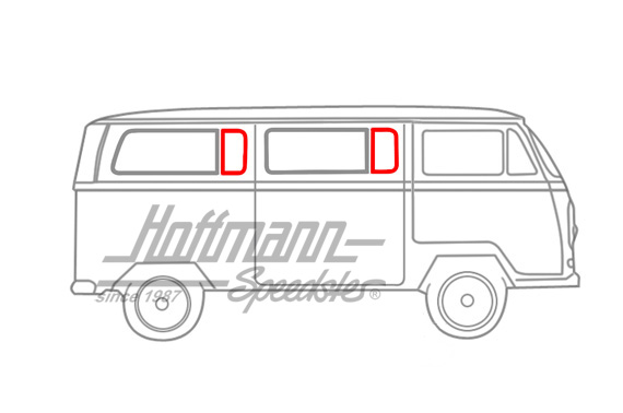 Side window seal, small, rear + middle                                                              