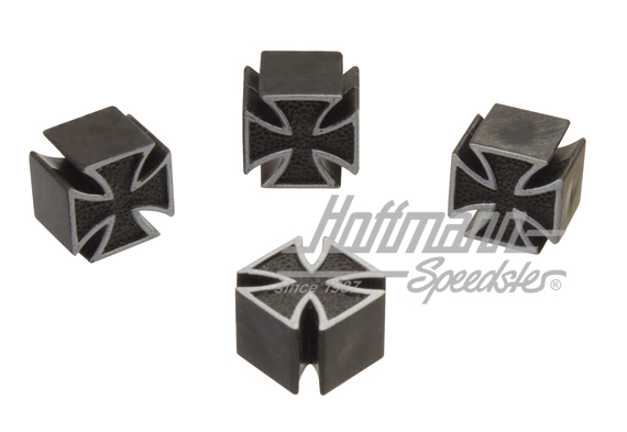 Valve caps, IRON CROSS, black/silver | YT-6535 | 200-7504-33
