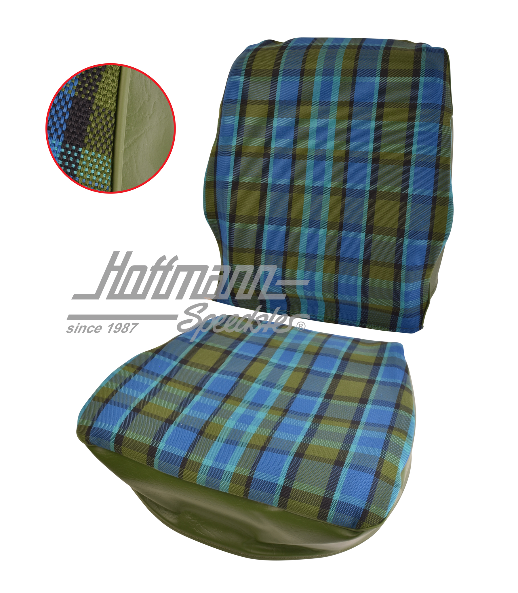 Seat cover, Westfalia, blue/green, 74-79 |  | 098-0599-50