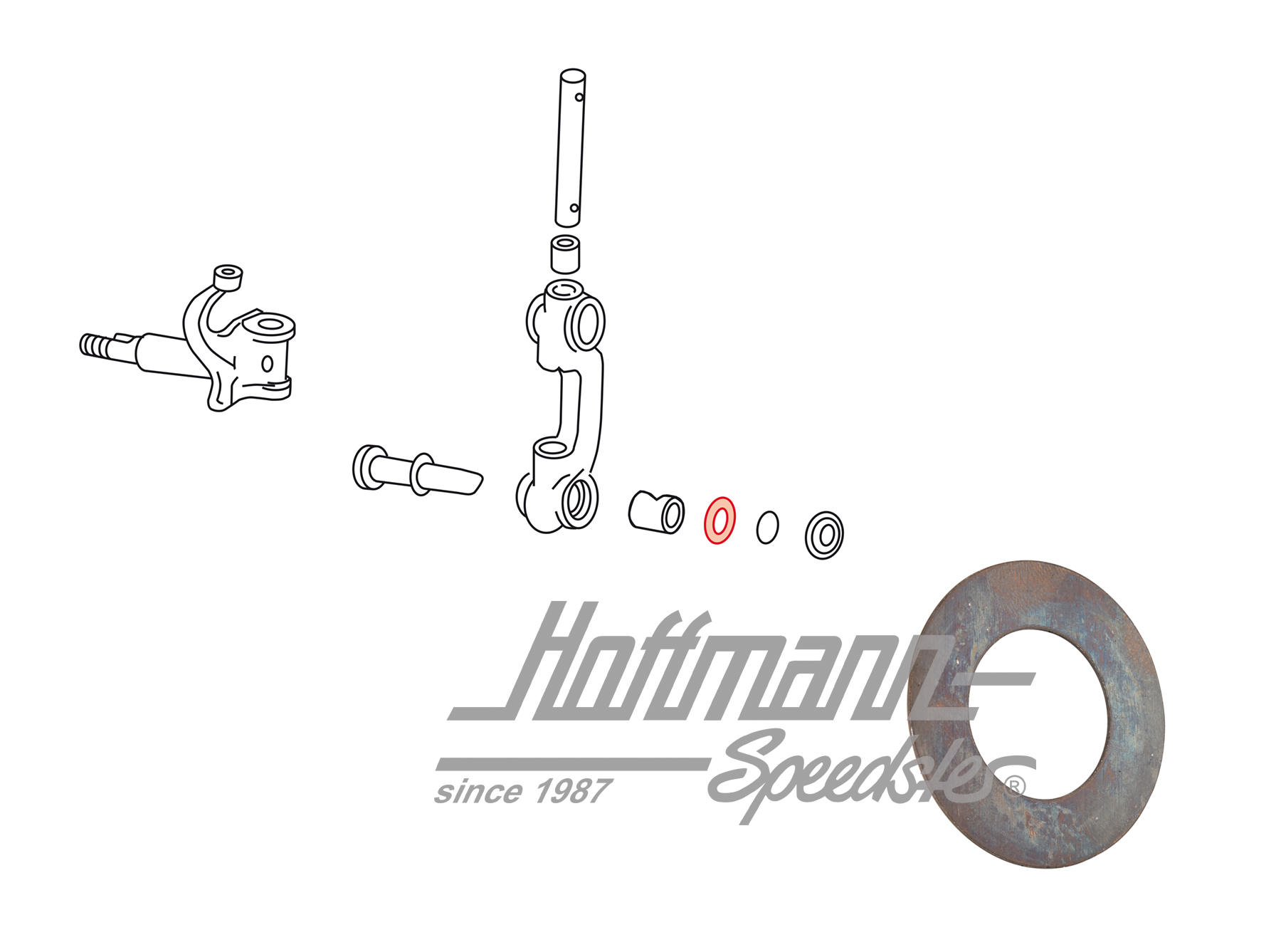 Flat washer, link pin, -7,65 | 111 405 527 | 020-2498-14