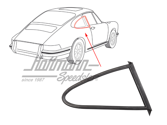Seal, side window, 911 Coupé, 78-89, right | 911 543 036 01 | 515-0975-12