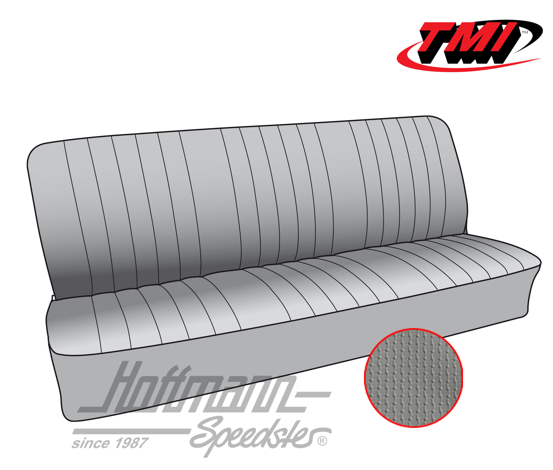 Seat upholstery, double cab, rear, 64-73, grey | 43-2128-06 | 098-0688-35