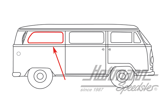 Side window seal, rear, with groove | 244 845 341 B | 090-6112-10