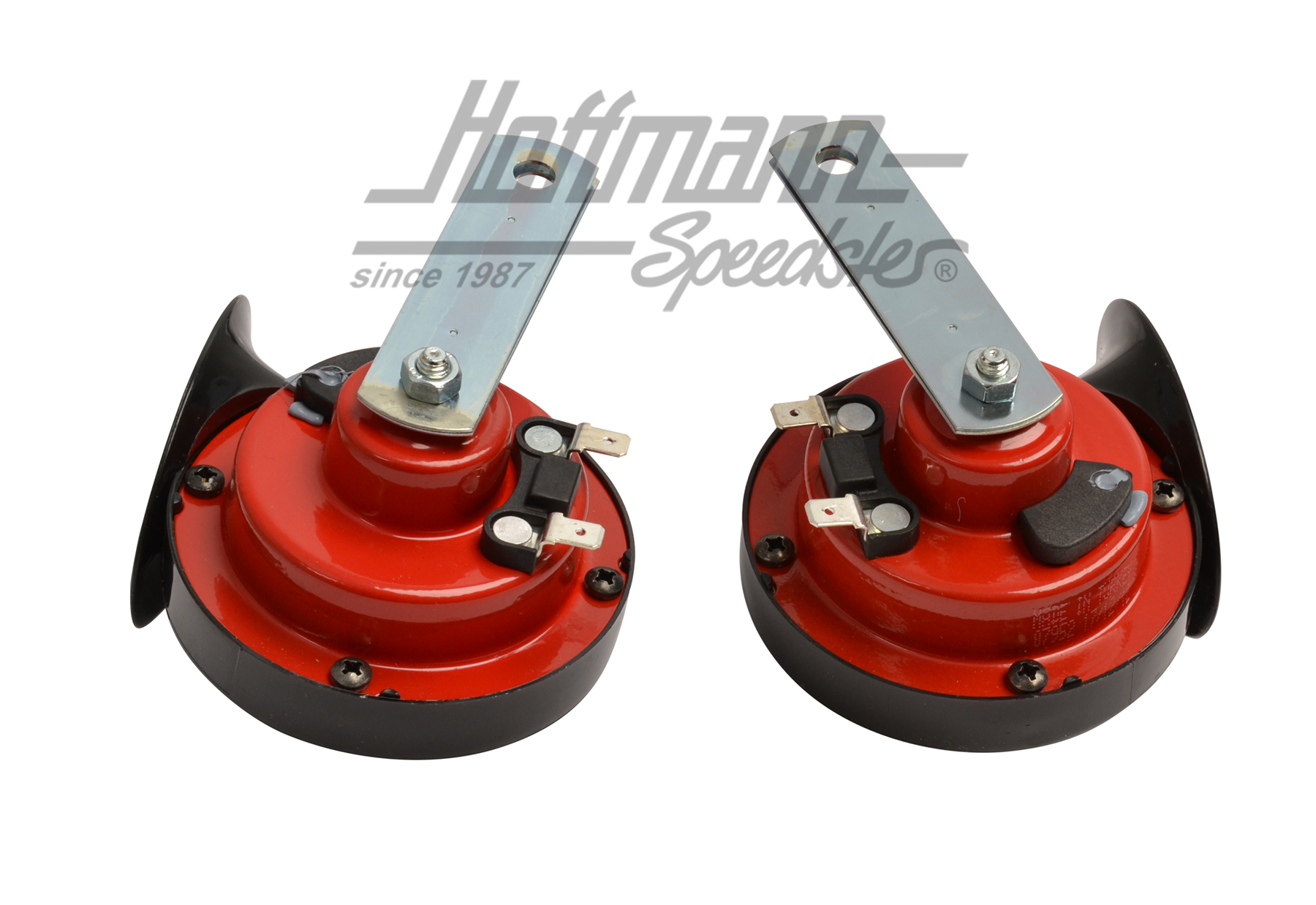 Electric fanfare horns, black/red                                                                   