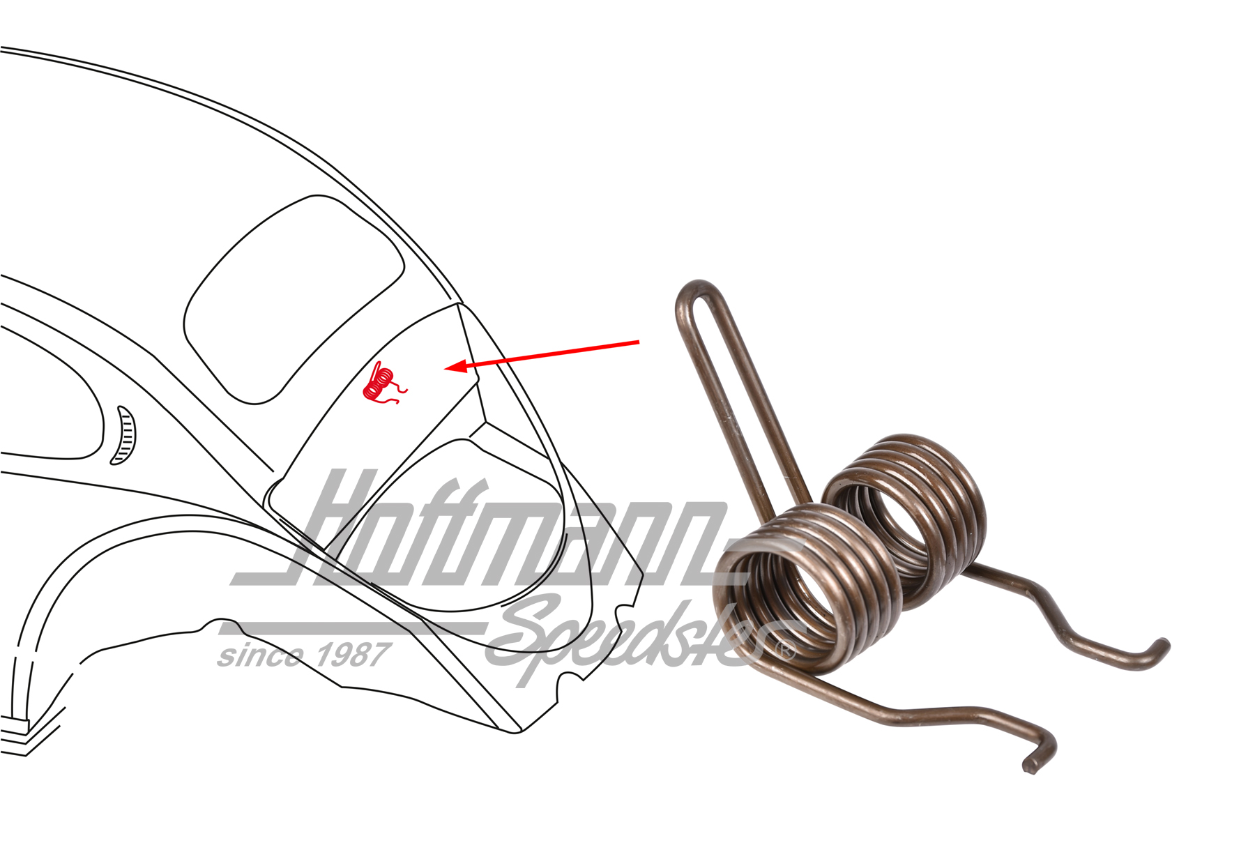 Engine-hood spring, standard, 5.55-7.64 | 111 827 331 A | 020-0730-03