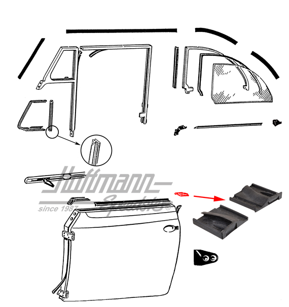 Rear door wedge, left/right, 10.52-7.64 | 151 837 497 / 151 837 498 | 020-5068