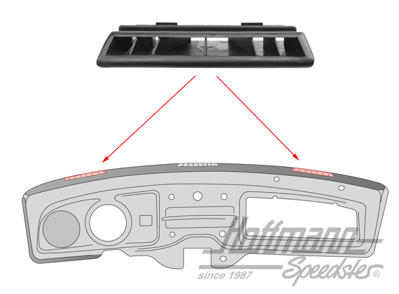 Air nozzle, left/right, -7.70, plastic dashboard | 113 819 719 A | 020-1864