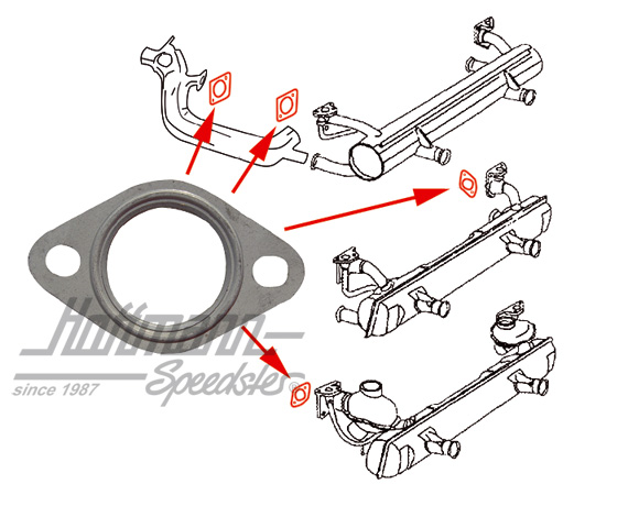Gasket, between exhaust and cylinder head | 111 251 261 B | 020-3414-03