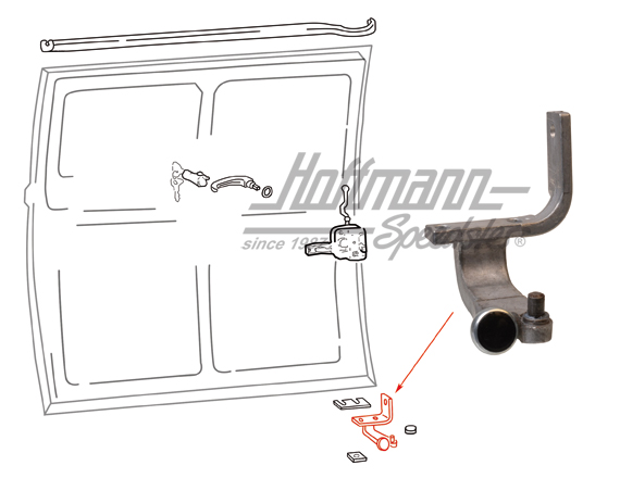 Roller guide, sliding door left, bottom, T2 | 214 843 405 D | 097-1040-05
