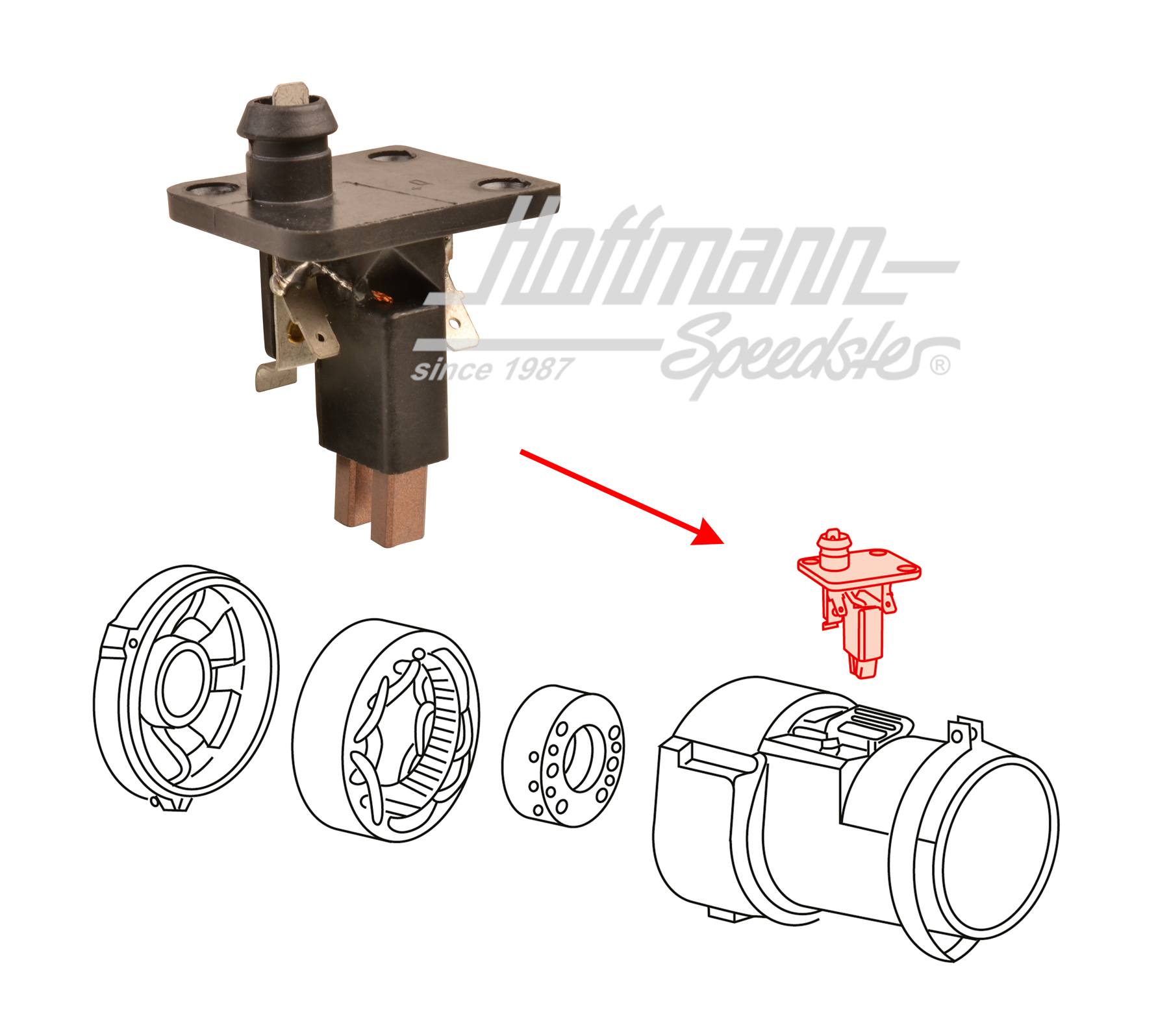 Retainer, carbon brush (AL82) | 040 903 503 1 | 020-1266-08