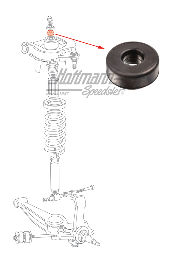 Rubber mount, shock absorber, upper, front | 701 513 121 | 330-3560-20