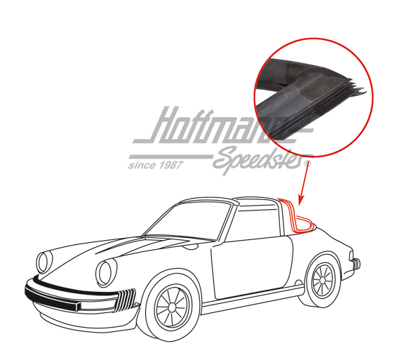 Rear window seal, 911 Targa, 72-89 | 911 565 052 43 | 515-0343
