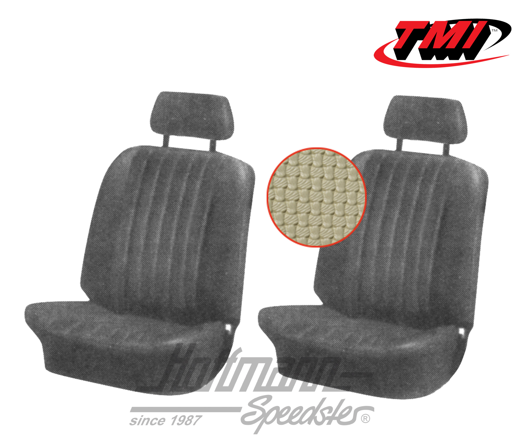 Seat upholstery, Karmann Ghia, front, 68-71, beige | 43-1506-04 | 066-0073-30
