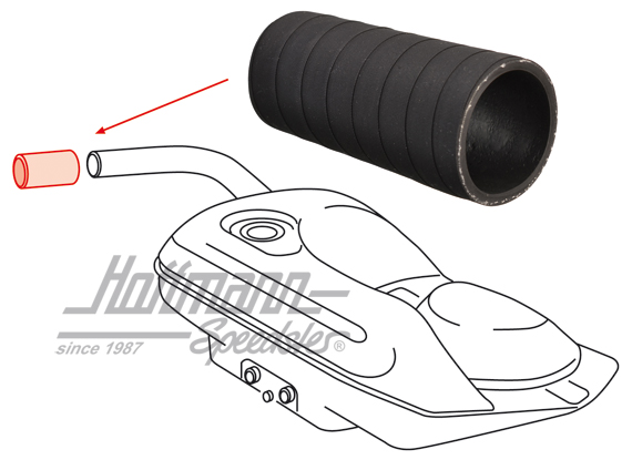 Hose, tank filler neck, Porsche 911/912 | 911 201 515 00 | 530-2210