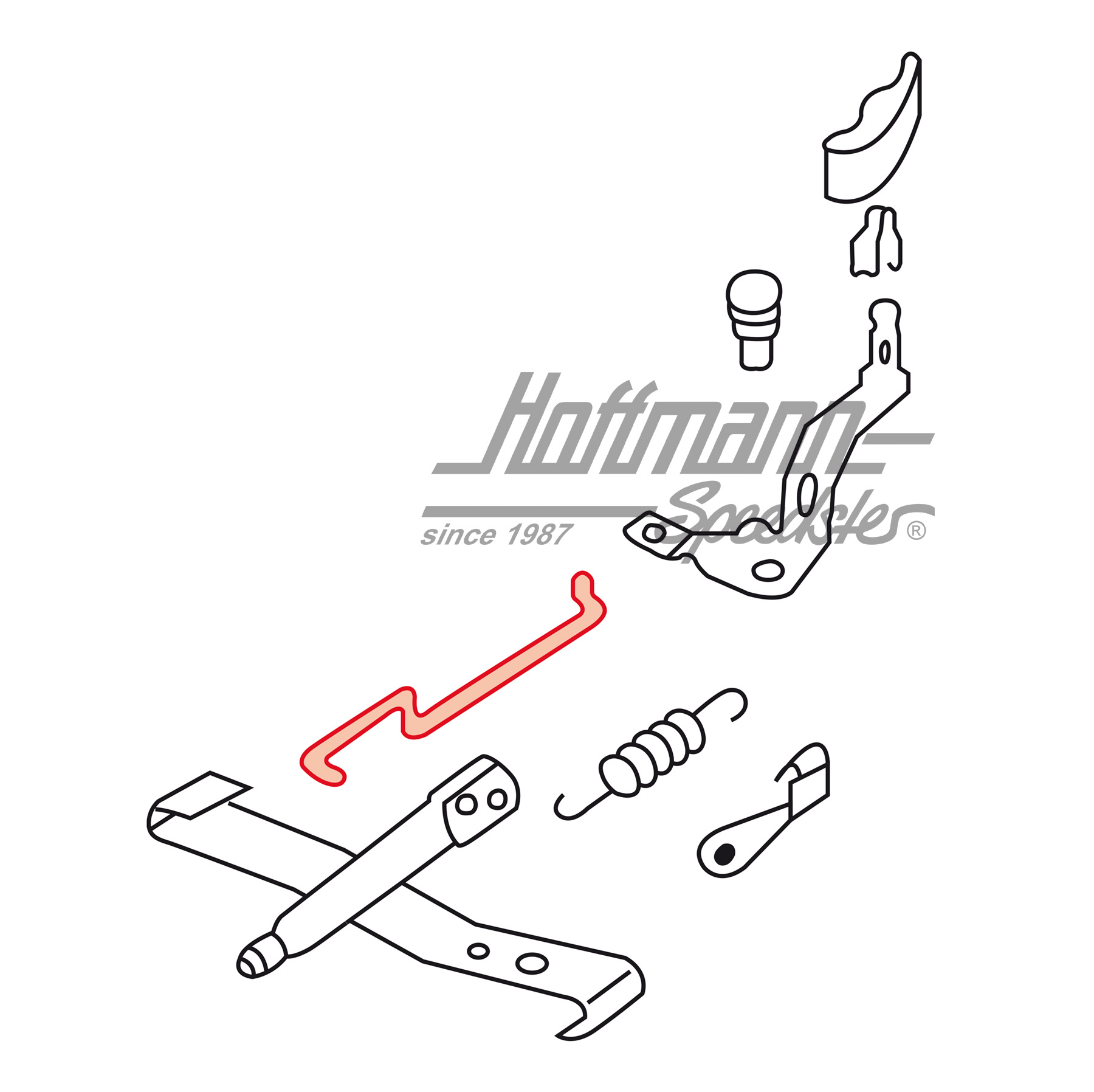 Pull rod, seat adjustment, 8.72-7.75                                                                