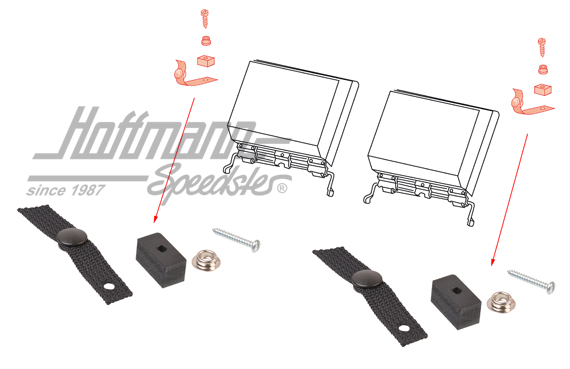 Retaining strap, rear bench, Type 181 | 181 885 535 | 080-5086