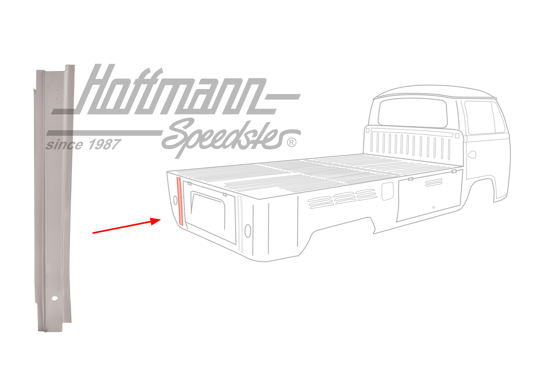 D-pillar, Pick-up/Double Cab, left, 480mm | 261 813 417 | 095-0367-01