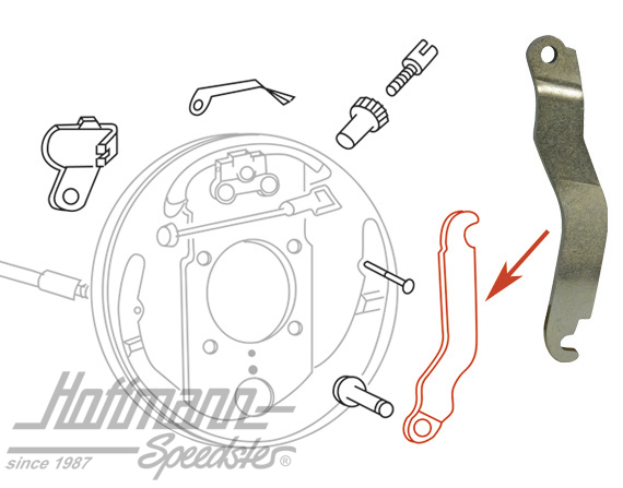 Lever, hand-brake cable, Bus T1/T2, 55-71, right | 211 609 614 B | 089-2675-12