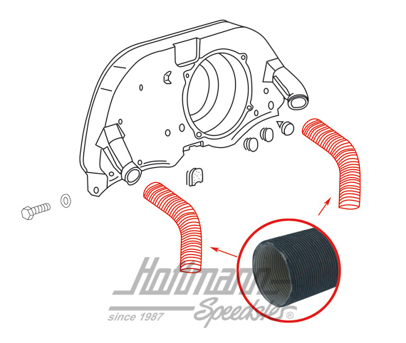 Heater hose, cardboard, standard | 028 129 087 A | 020-0915