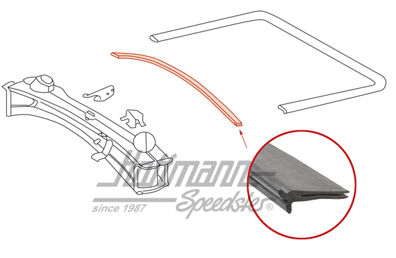 Engine-compartment seal, front, 911, 65-73                                                          