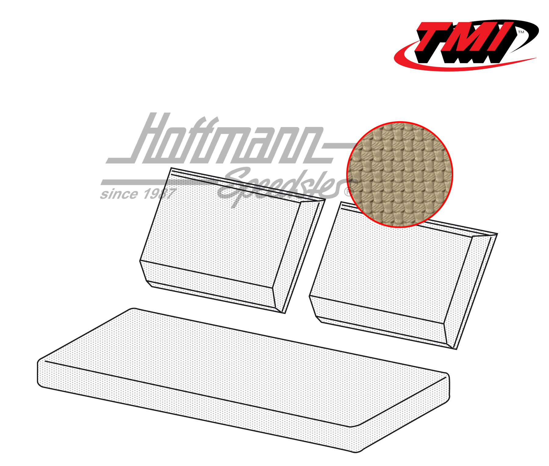 Seat upholstery, rear bench, Type 181, beige (basket weave) | 43-1417-04 | 080-5063-04