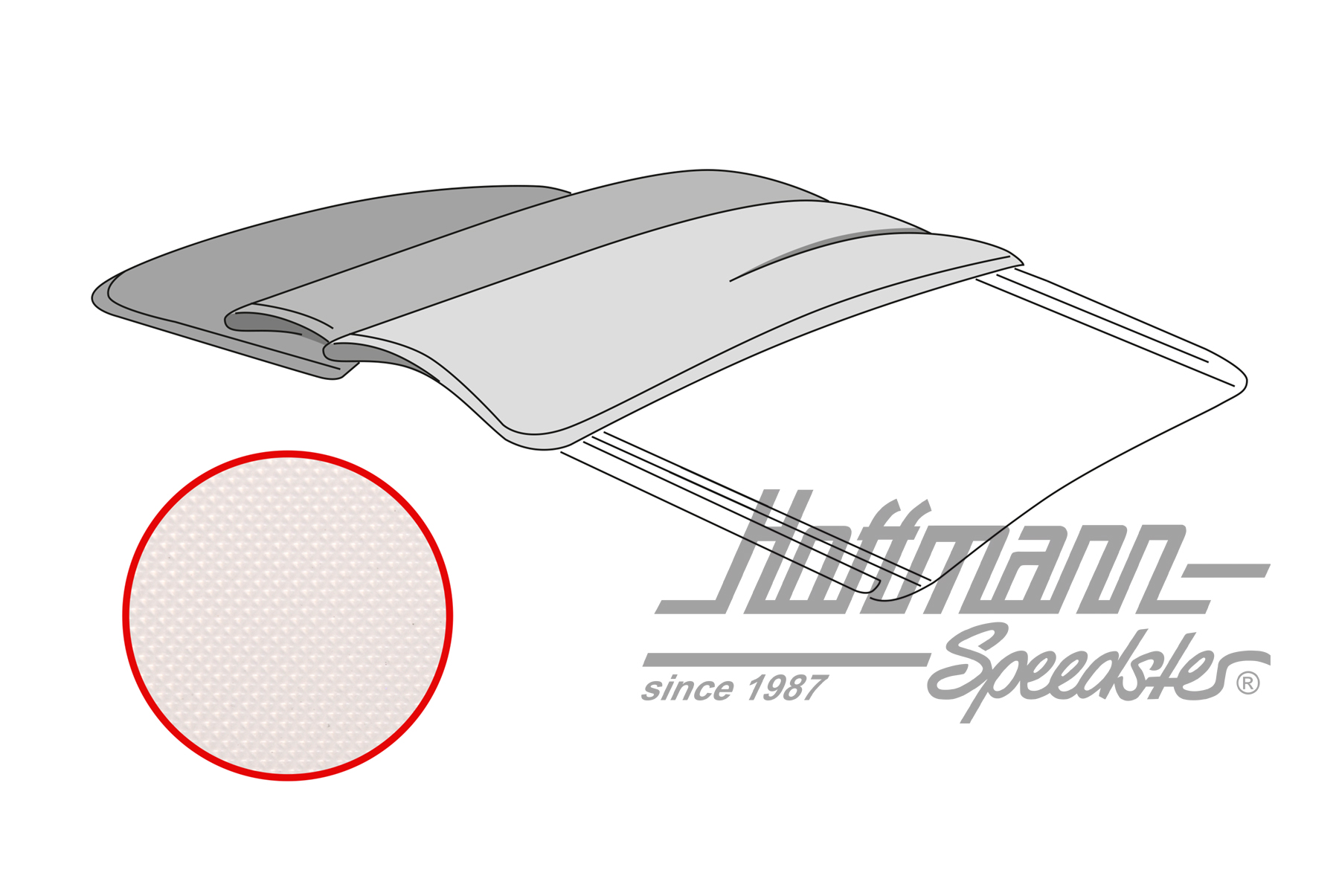 Folding roof cover, Bus T1, Vinyl, off-white | 22-2115-100 | 098-1260-17