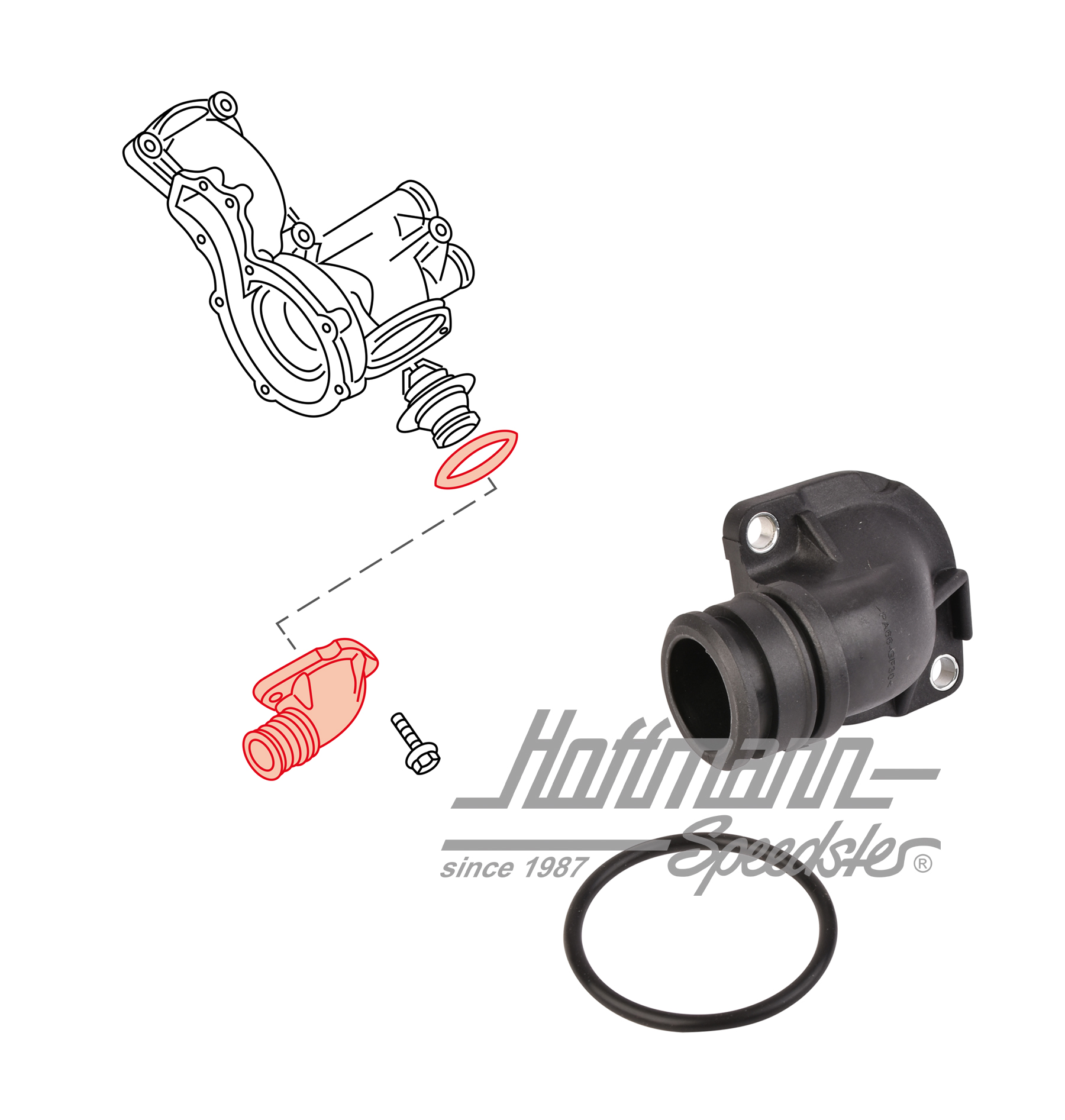 Pipe socket, thermostat, 1.6-2.0 | 037 121 121 A | 211-1520