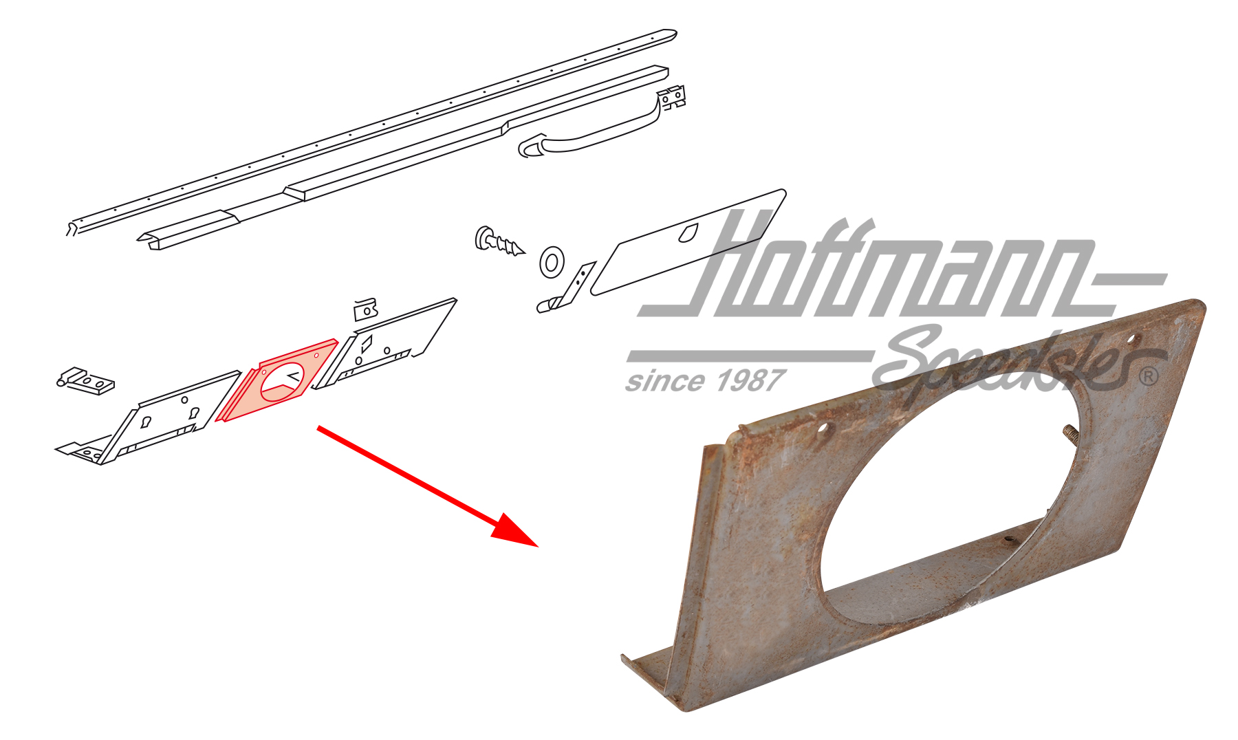 Carrier panel
, lower, dash board
 | 181 857 857 | 080-0640-10