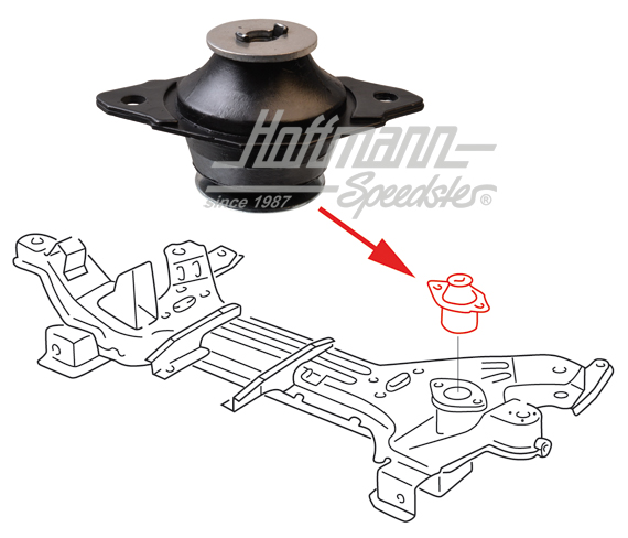 Rubber mount, engine mount, left, 1.0-1.3 | 191 199 381 A | 201-5668