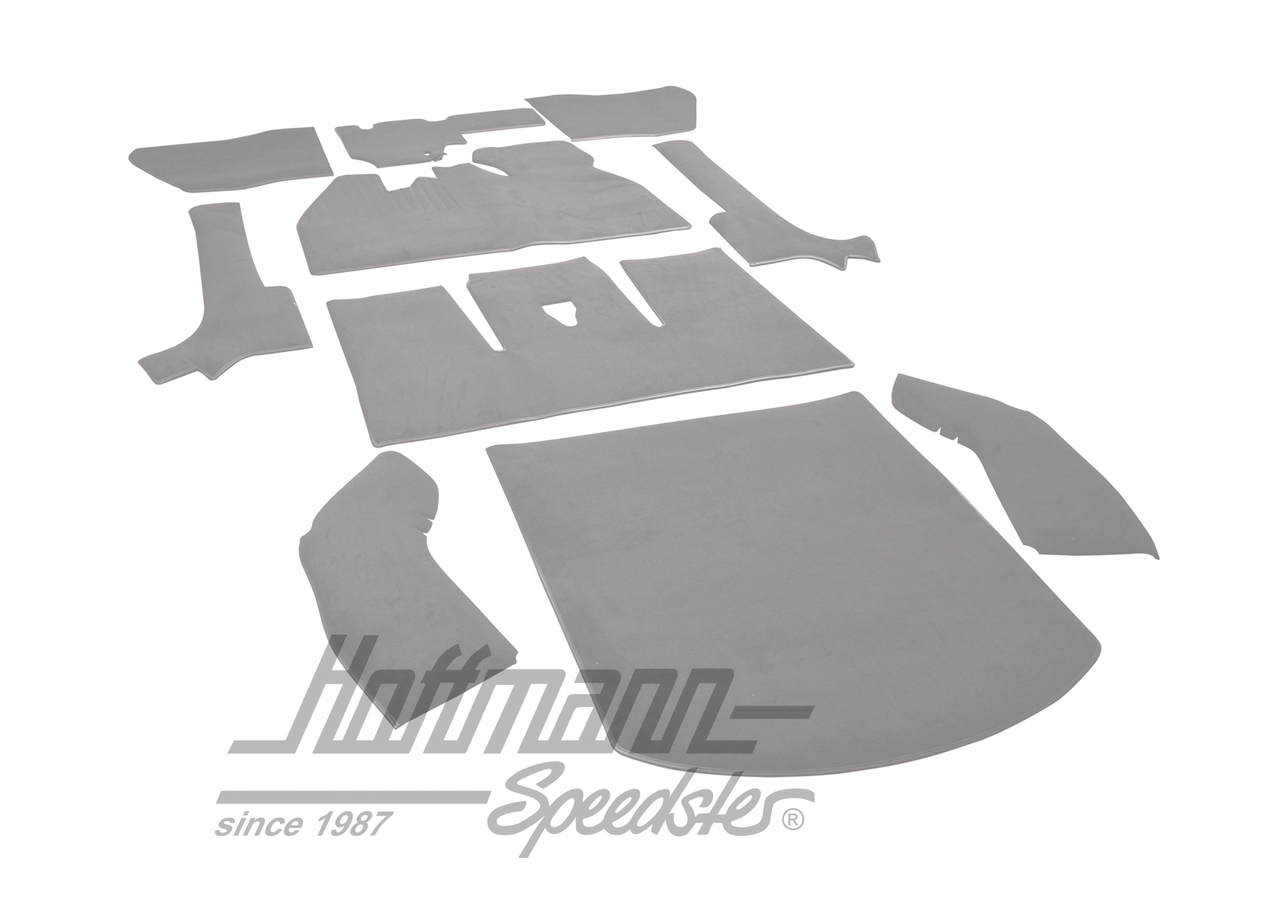 Carpet kit, Beetle Convertible, 8.66-7.70, grey                                                     