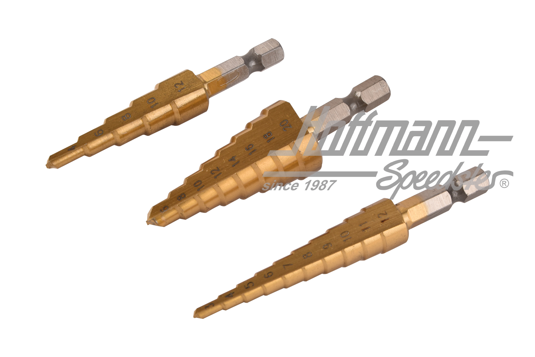 Stepped Drill Set, HSS, 3-20 mm, 3-piece set                                                        