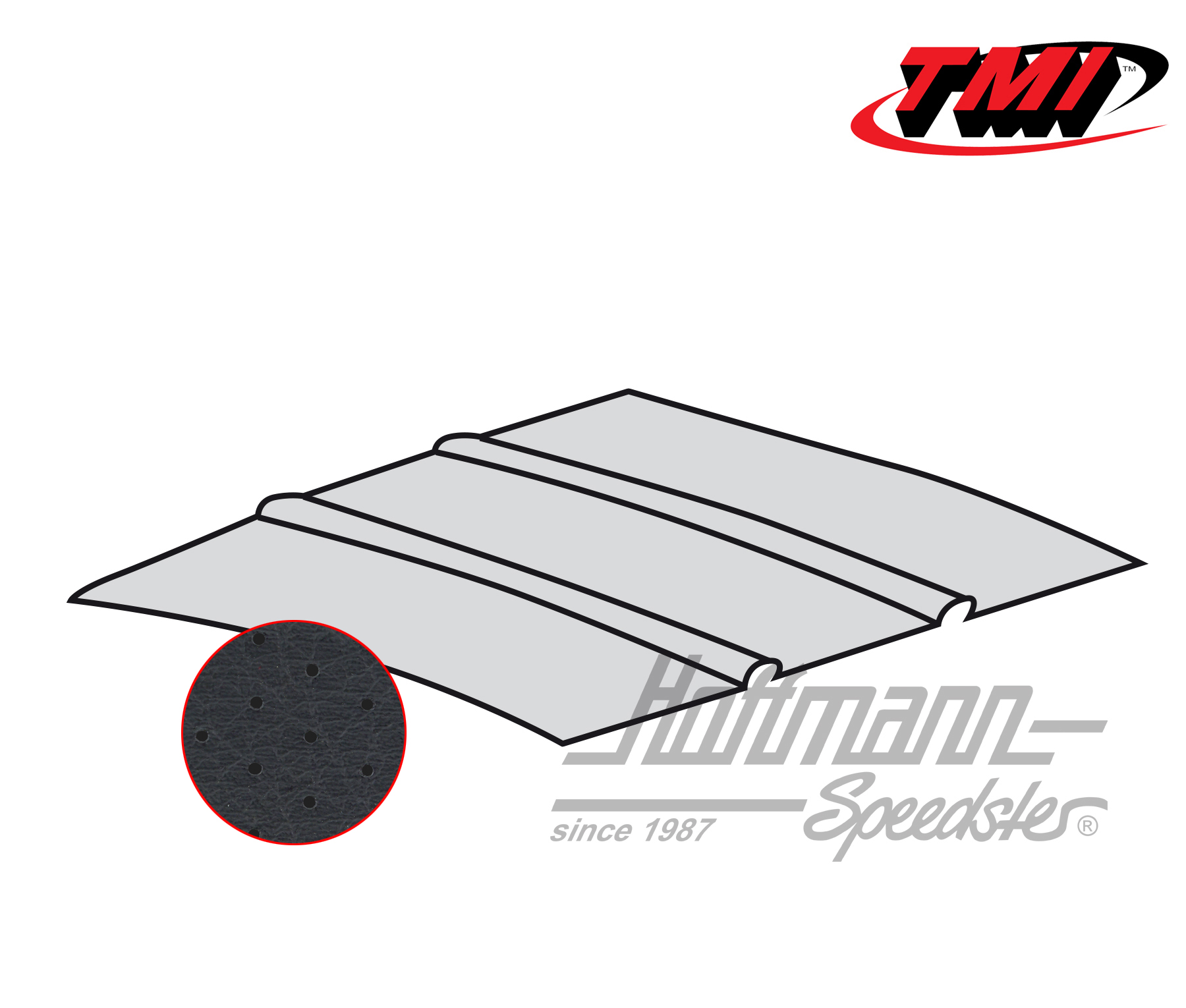 Headliner, Bus T1/T2, double cab, 64-, black perforated | 20-2108-45 | 098-0075
