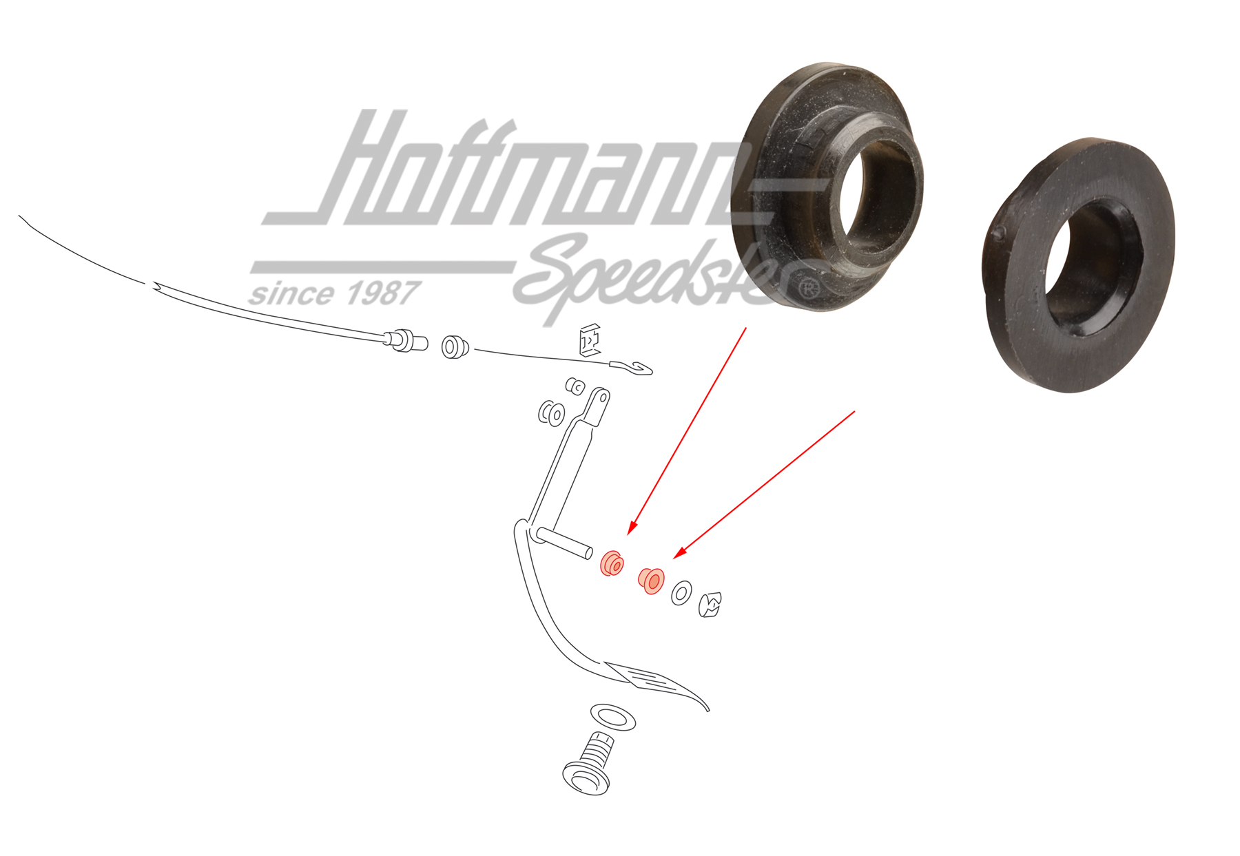 Bushings, accelerator pedal, Golf 1 | 823 721 543 | 170-1603