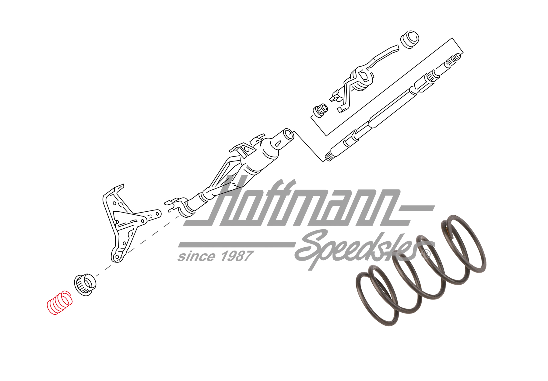 Pressure spring, steering column, lower, Golf 2 | 191 419 343 | 204-5008-50