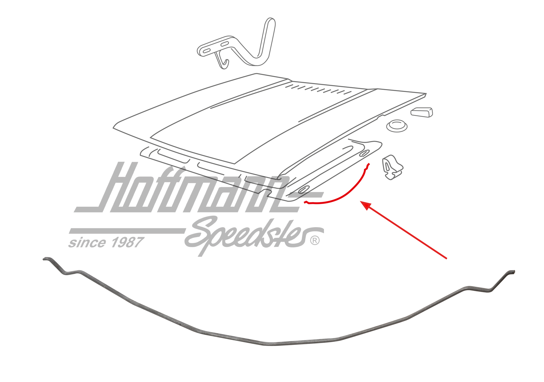 Clamp, engine hood
 insulation (Original) | 171 863 849 | 180-3046-10
