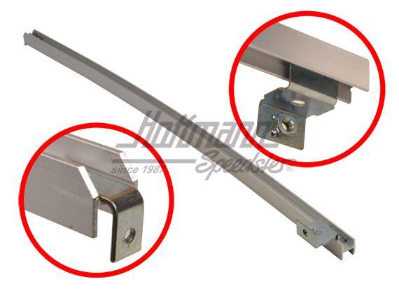 Guide bar, door window/vent window, left, silver | 251 837 409  silber | 360-1740-11