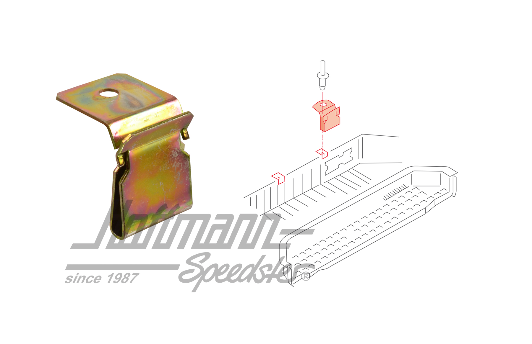 Clamp
, side step, sliding door | 701 863 727 | 408-2884-34