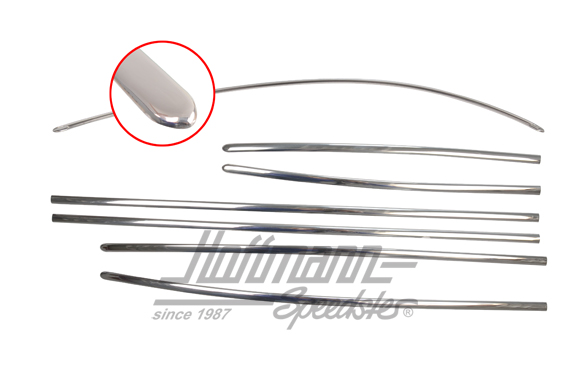 Body moulding set, wide, -9.62, stainlesss steel | 113 898 111 | 020-2066-20
