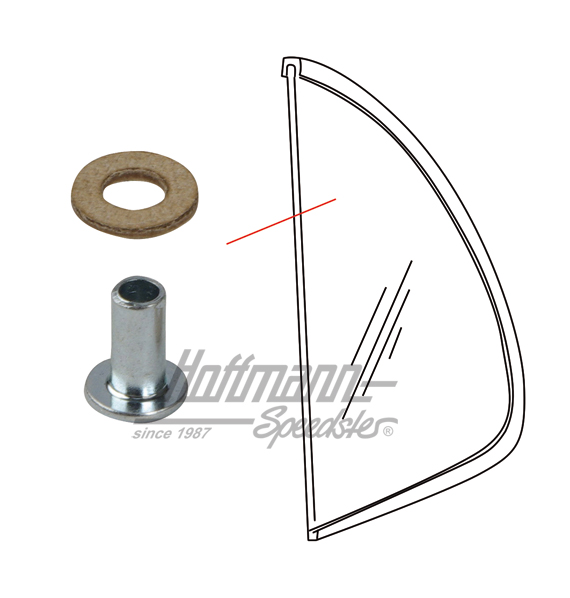 Rivet and washer, vent wing, .52- | 111 837 648 + 111 837 637 | 020-5196