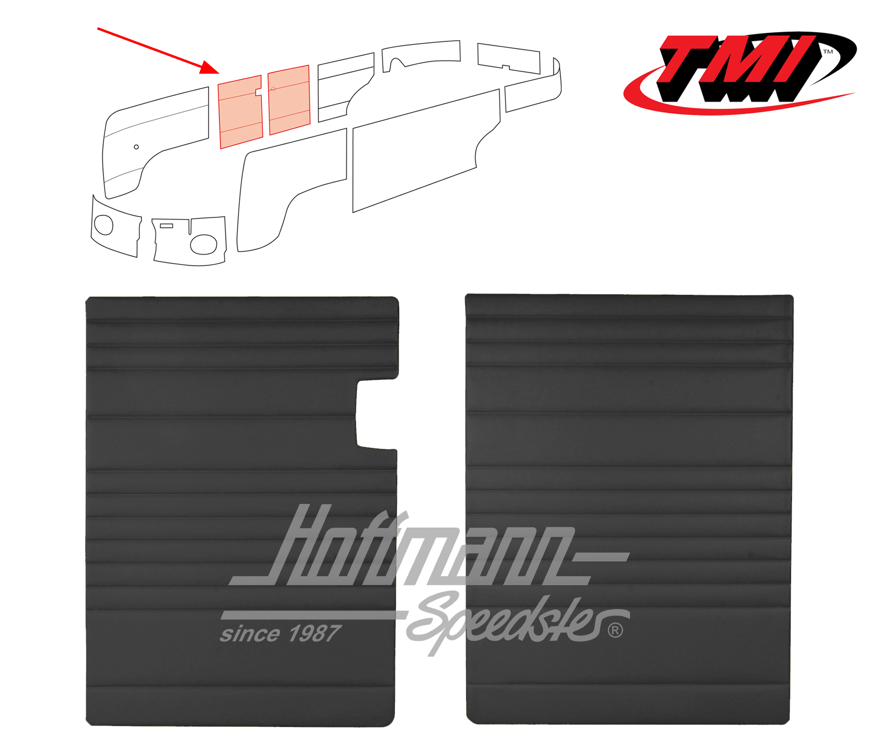 Hinged door trims, 55-67, black | 10-2113-11 | 098-0570-01