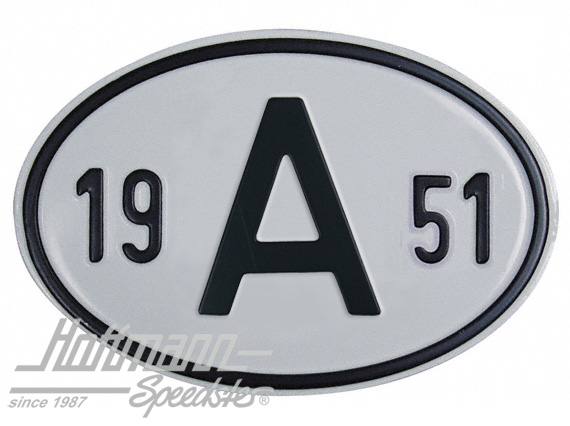 Nationality plate "A", alu, with year 1951 |  | 020-2398-51