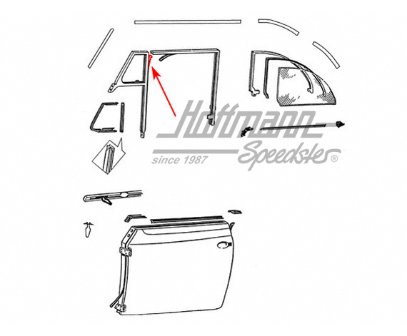 Guide profile, vent wing, -7.64 |  | 020-5062